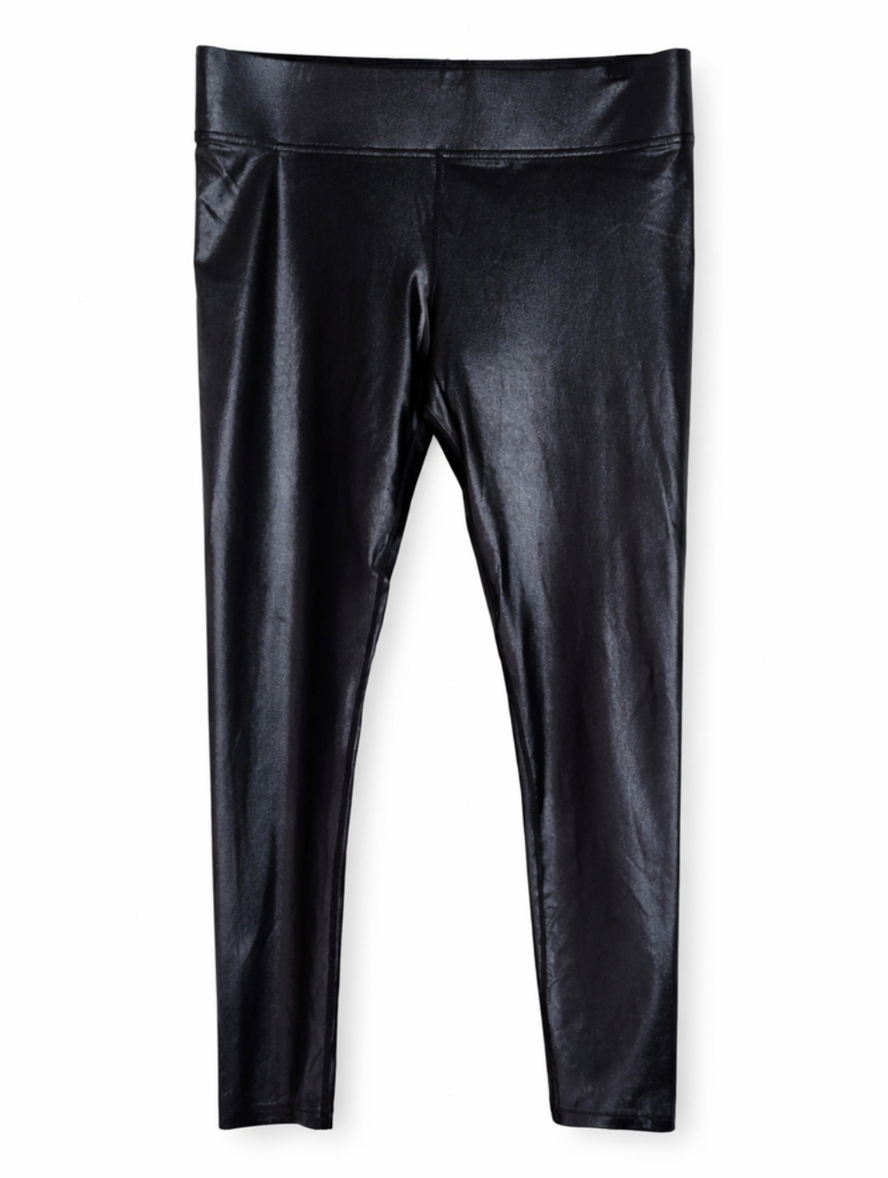 Carbon38 High Waist Metallic Leggings Black Shiny Stretch Yoga Activewear XXL